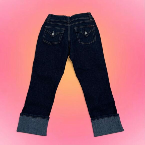 ANGELS CUFFED DARK WASH JEANS - Picture 1 of 5